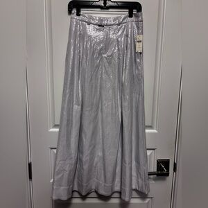 Anthropologie Silver Sequin A-Line Maxi Skirt